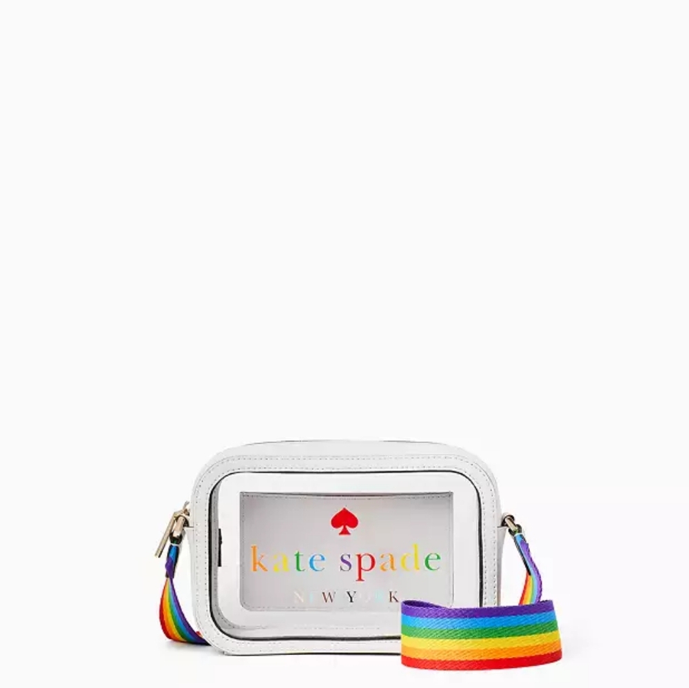 Kate Spade White Crossbody Bag with Rainbow Accents